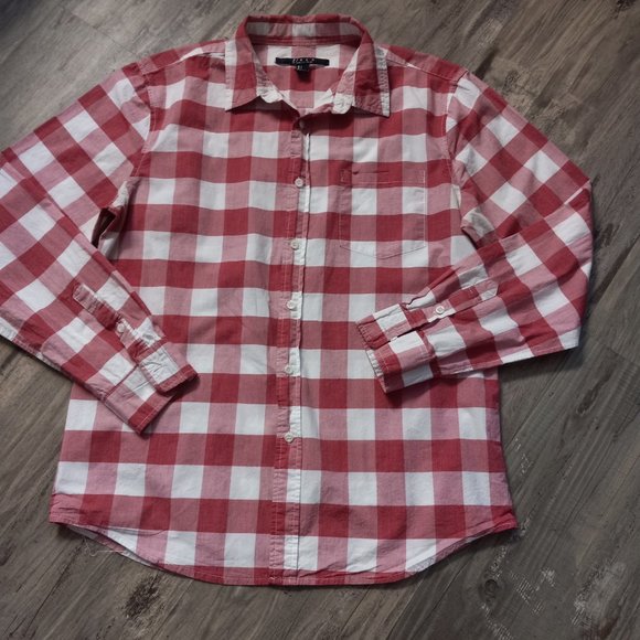 21 Men Shirt Plaid Long Sleeve Button Down - Picture 2 of 8